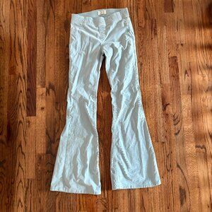 Free People We the Free Women's Light Blue Penny Pull-On Corduroy Flare Pants 28